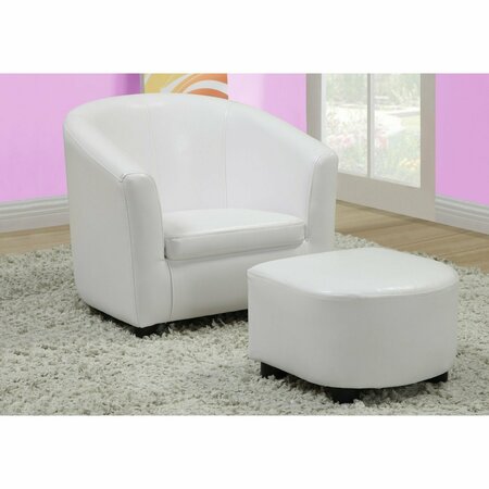 MONARCH SPECIALTIES JUVENILE CHAIR - 2 PCS SET / WHITE LEATHER-LOOK FABRIC I 8104
